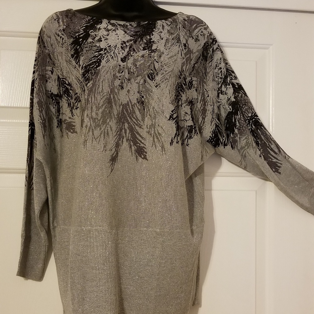 Alfani silver, black, & Lavender sweater